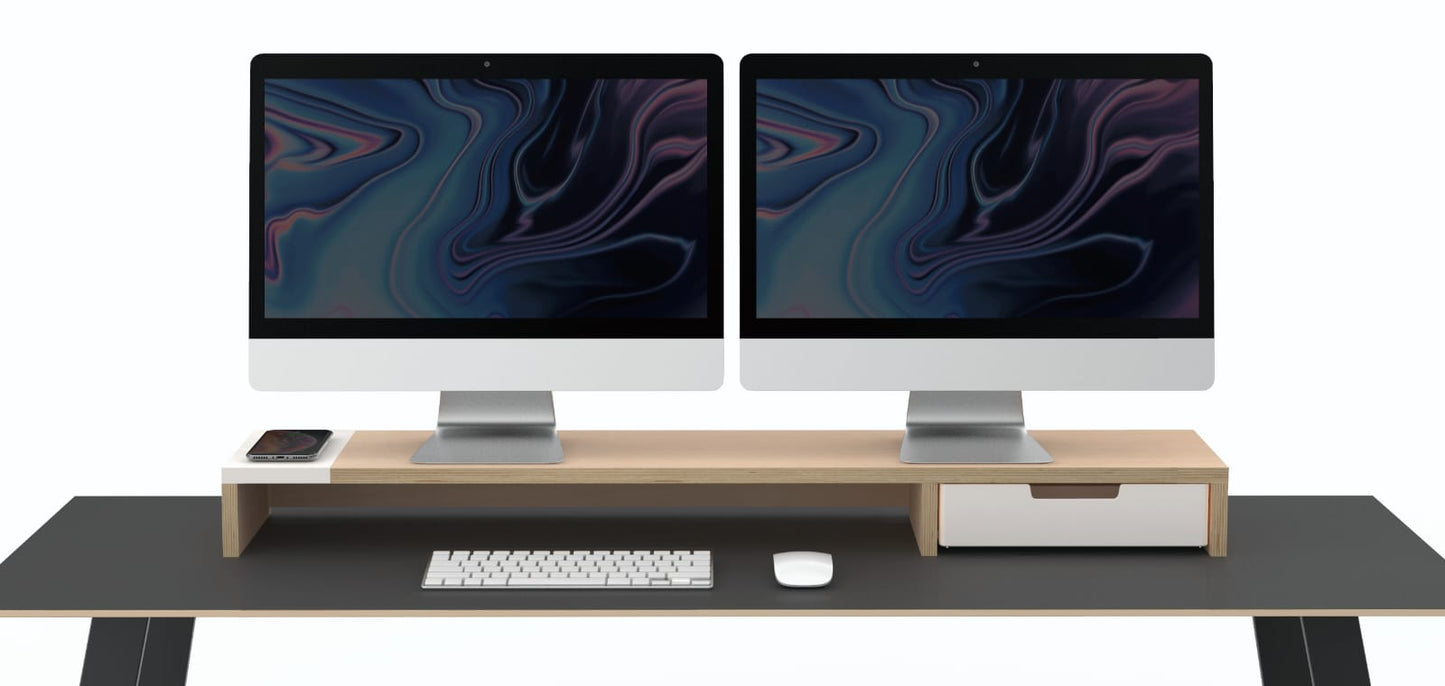 Eyes 9 Dual - All-in-one Wireless Charging & Hub Station. Dual Monitor Stand