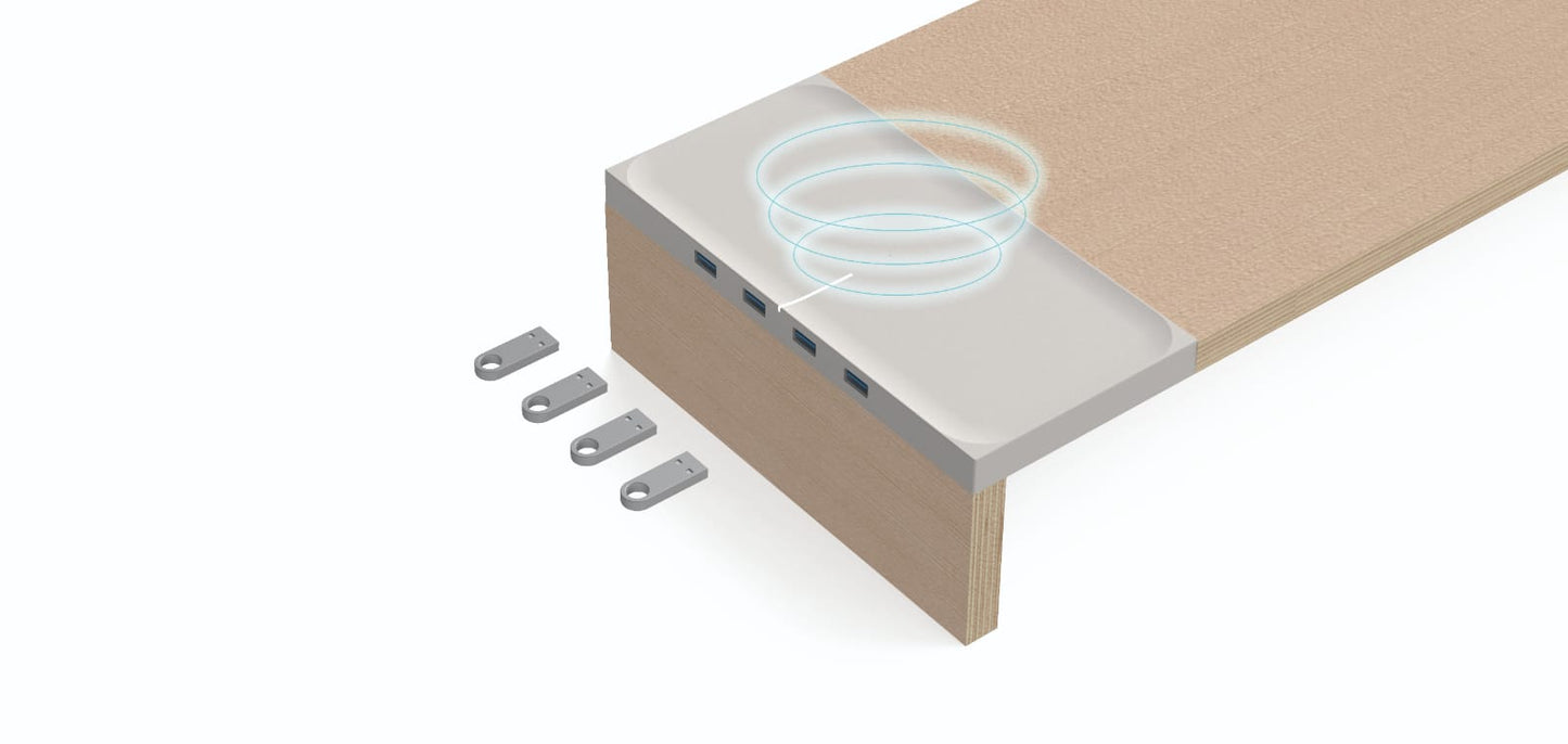 Eyes 9 Dual - All-in-one Wireless Charging & Hub Station. Dual Monitor Stand